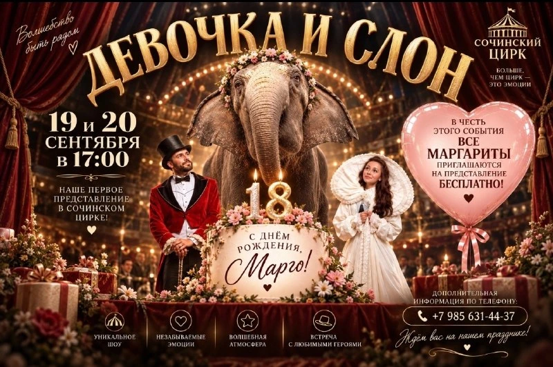 Афиша «Девочка и слон»
