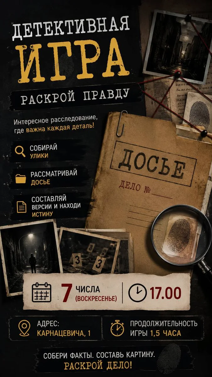 Афиша «Детективная игра»