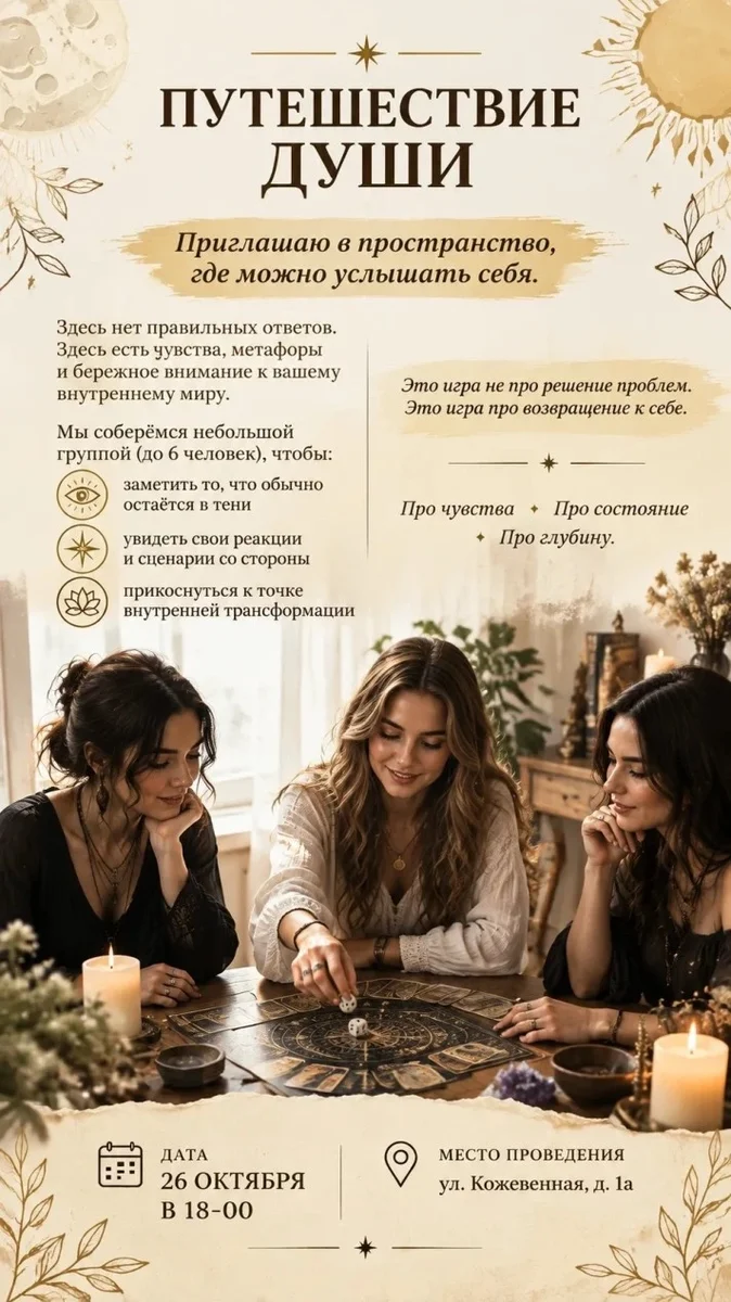 Афиша «Трансформационная игра "Путешествие души"»
