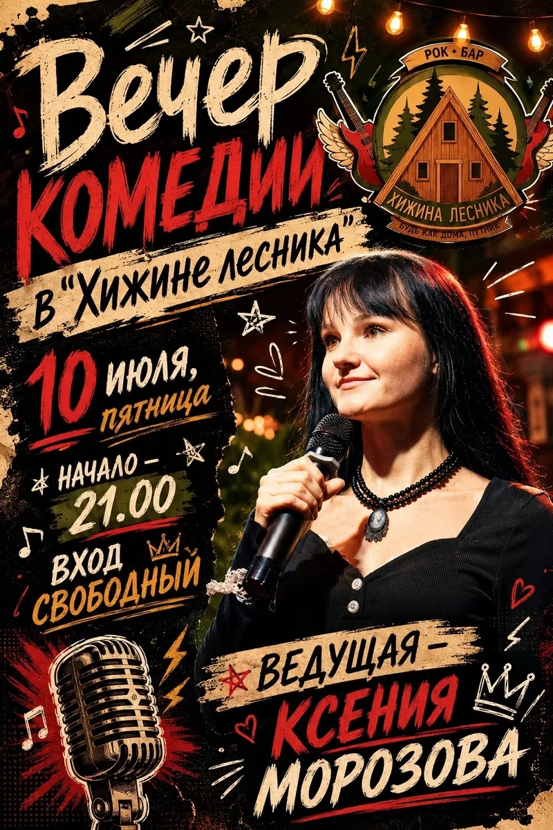 Афиша «Вечер комедии в «Хижине лесника»»